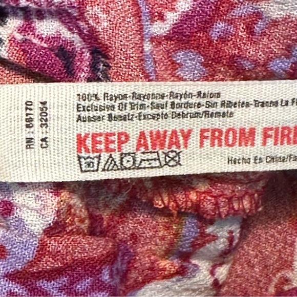 Free People Paisley Flowy Pant Red Wide Leg - Picture 11 of 11